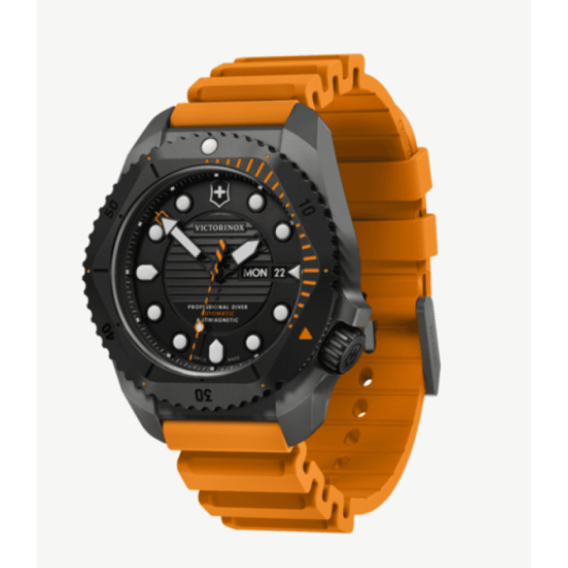 VICTORINOX  DIVE PRO AUTOMATIC TITANIUM, ORANGE RUBB - V241996