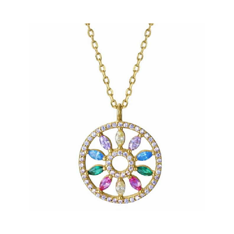 COLLAR PLATA DE LEY BA?O ORO CIRC SRA JE - 13238C100-39