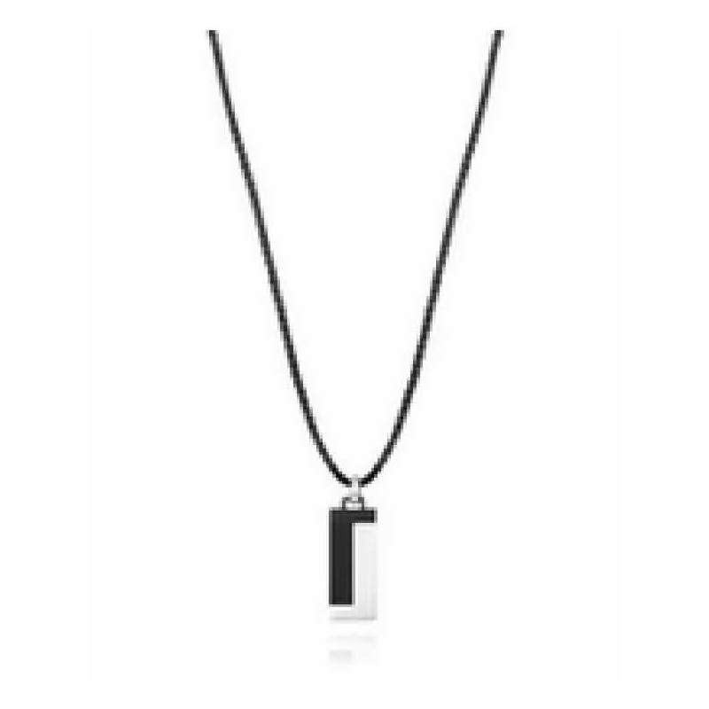 VICEROY  COLLAR MAGNUM PIEL NEGRA Y ACERO - 14064C01010