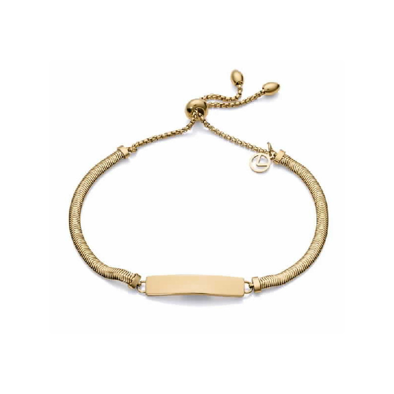 PULSERA ACERO IP DORADO PLACA SRA FN - 1460P01012