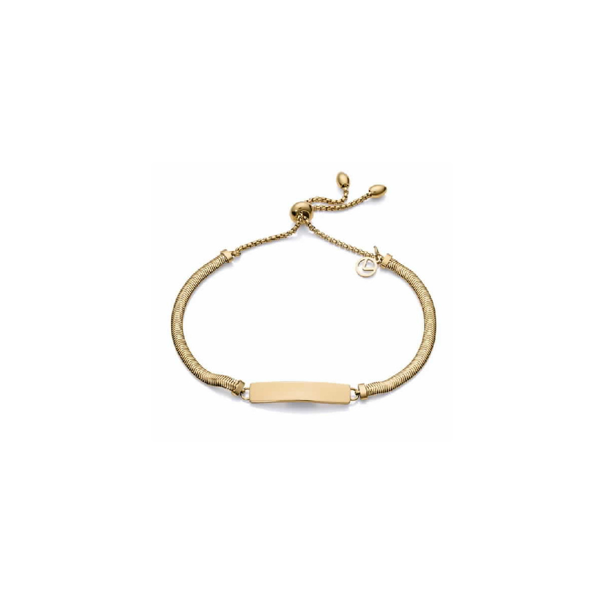 PULSERA ACERO IP DORADO PLACA SRA FN - 1460P01012