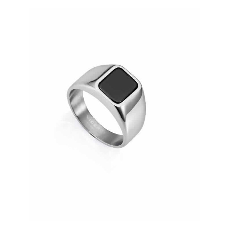 ANILLO ACERO PIEDRA NEGRA NAT SR FASHION - 15167A02600