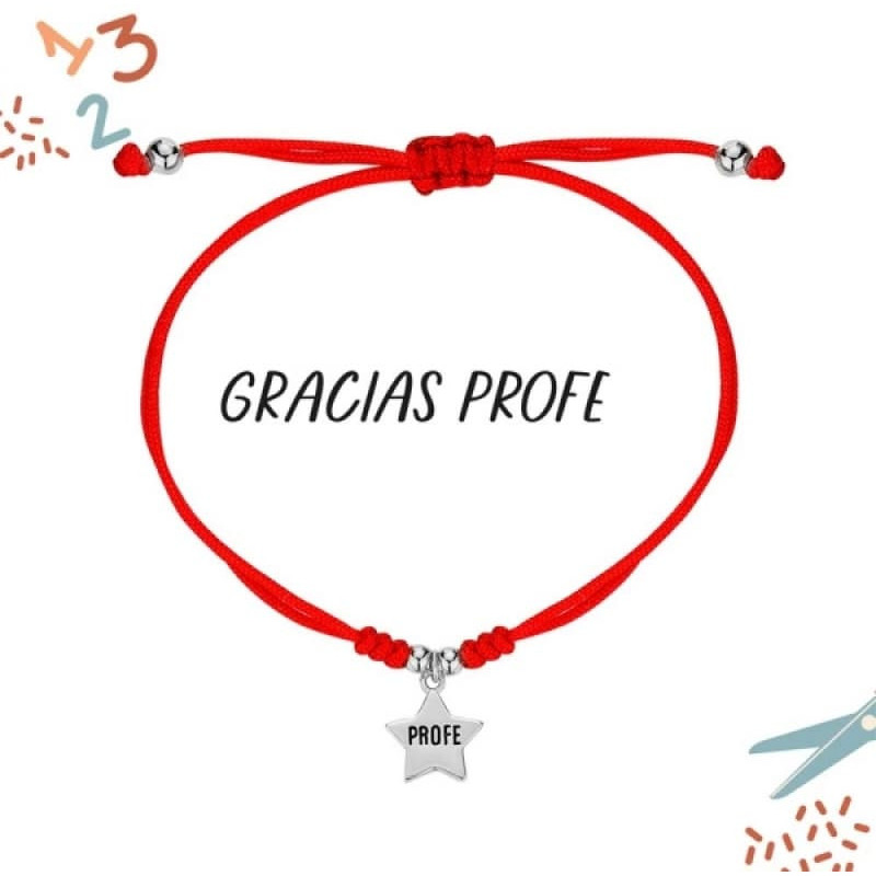 Pulsera hilo rojo con estrella plata - 9120737