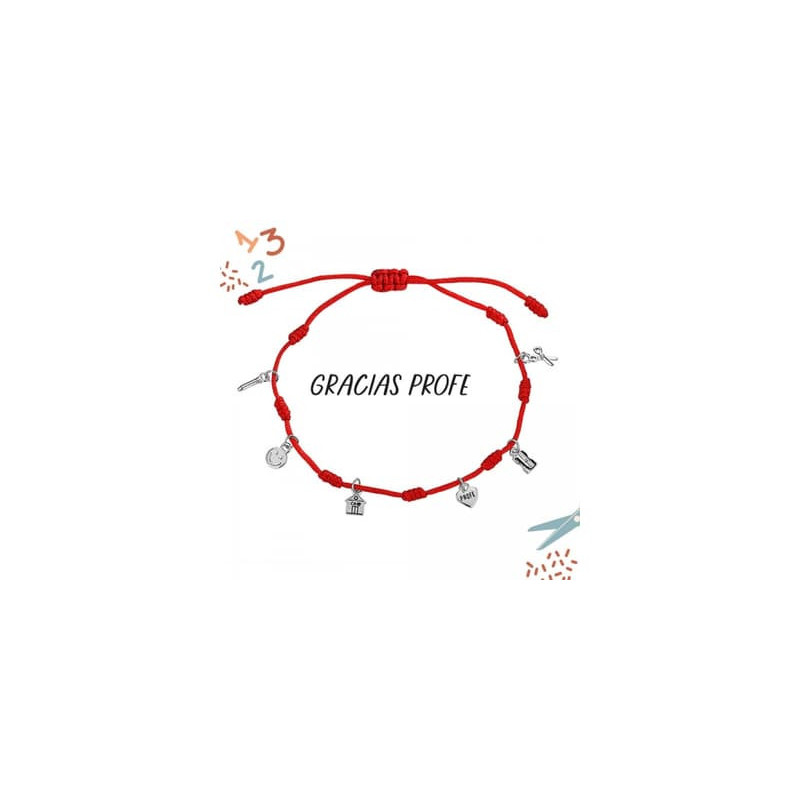 PULSERA DE HILO ROJO SIETE NUDOS PLATA - 9120739