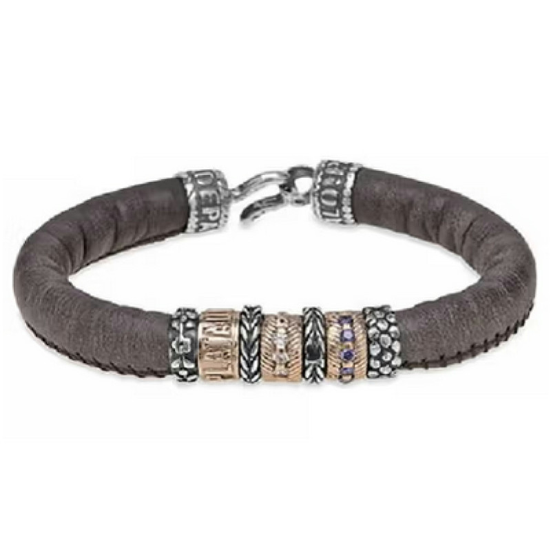 POLSERA PLATA BRONZE ZIRCONITES i CUIR - CB104D T/20