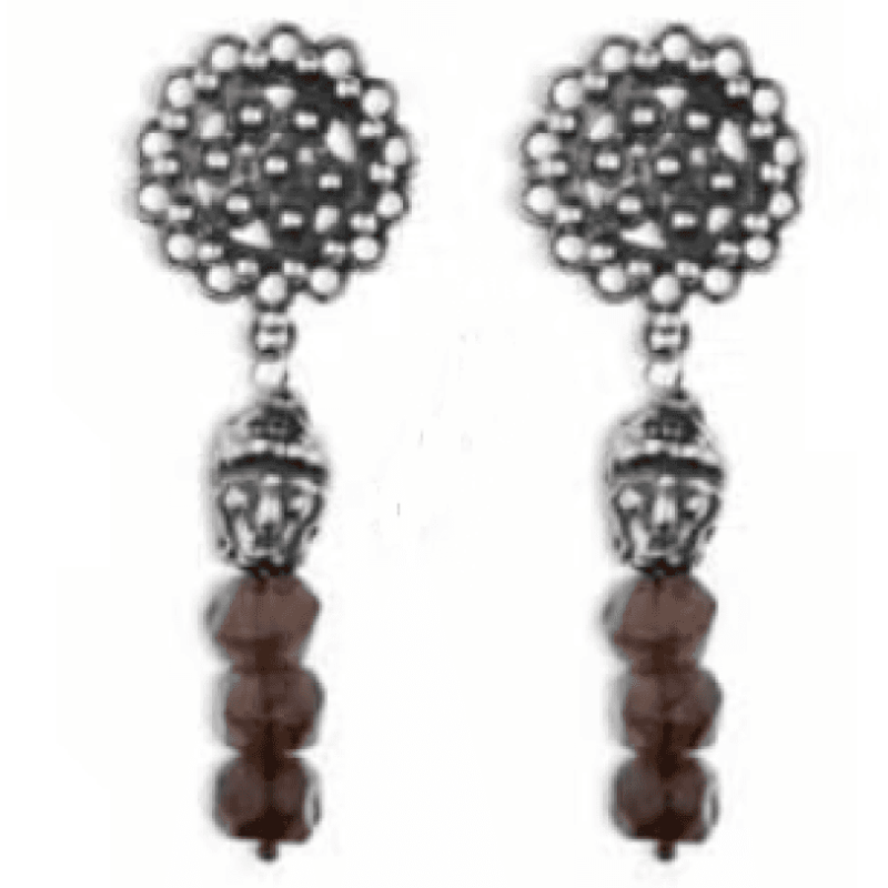 ARRACADES PLATA QUARS FUMÉ - EJ1