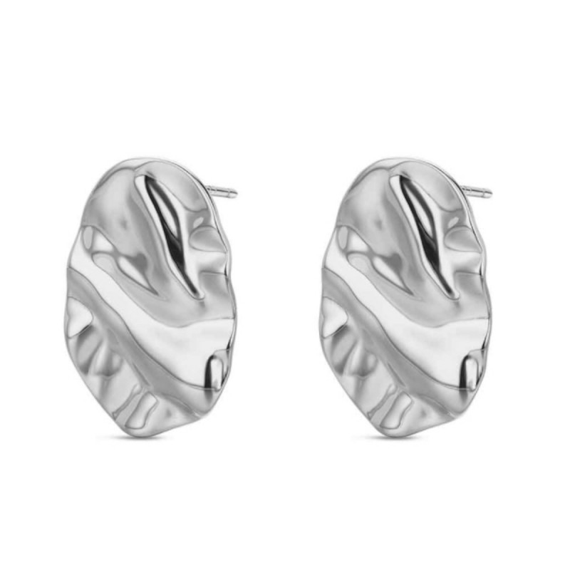 PENDIENTES ACERO BAÑO PLATINO OVAL  - 9125070