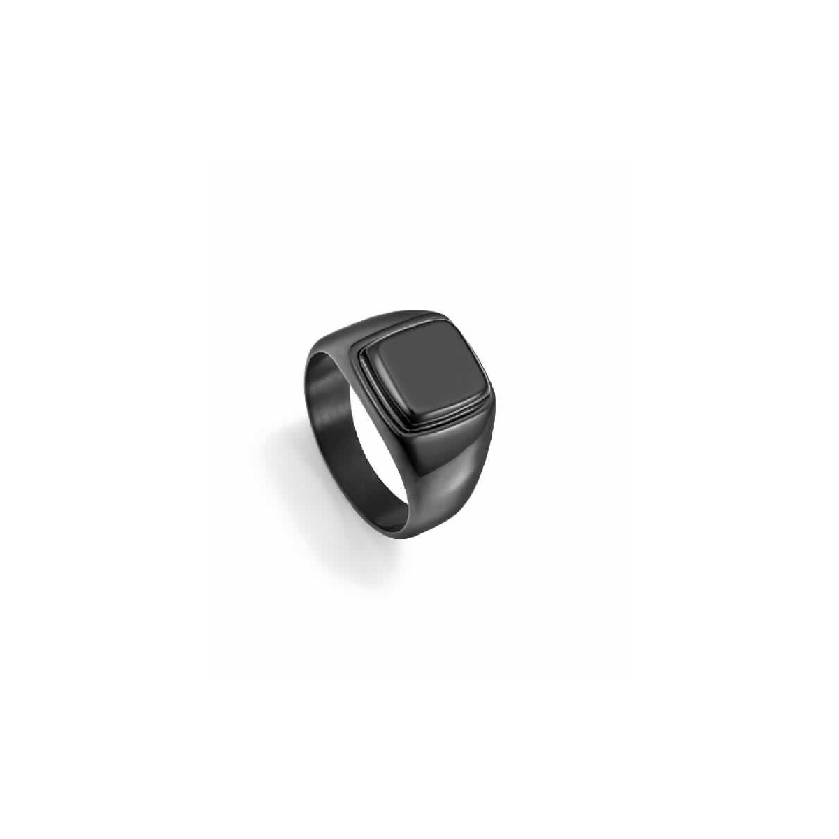ANILLO ACERO IP NEGRO PIEDRA NAT SR FASH - 75375A02410