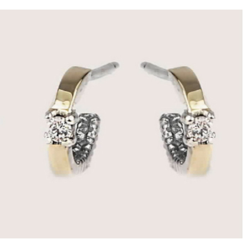 ARRAC CRIOLLA ORO PLATA PEDRA BLANCA  - 10884B