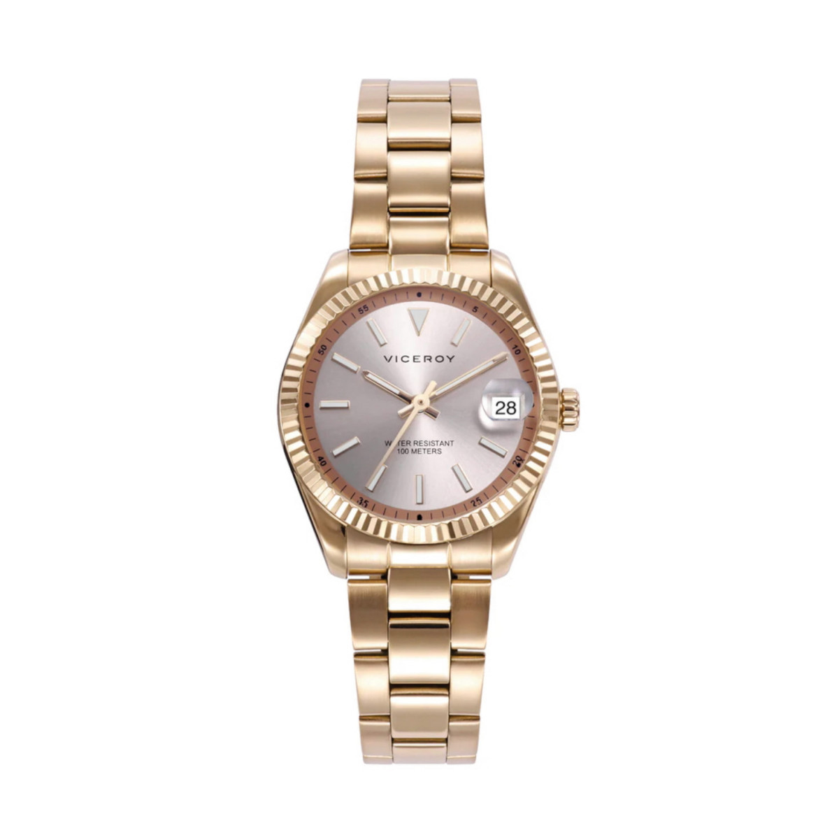 RELOJ ACERO IP DORADO BRAZALETE SRA VA - 42438-97