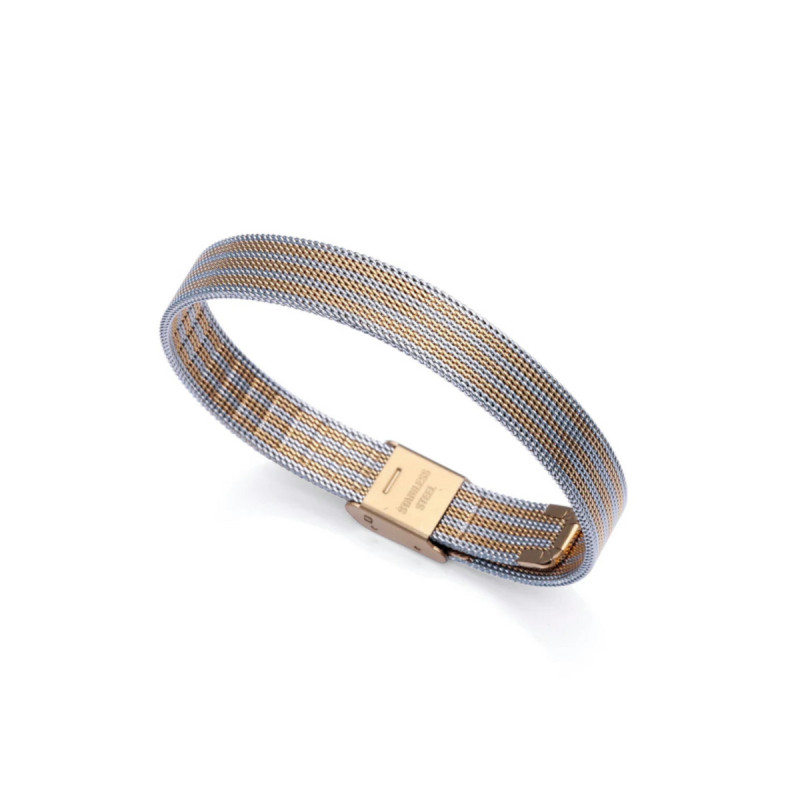 PULSERA MALLA BICOLOR IP DAURAT - 1360P01019