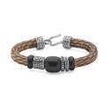 PULSERA PIEL SERPIENTE PLATA Y MADERA - SP6A T/21