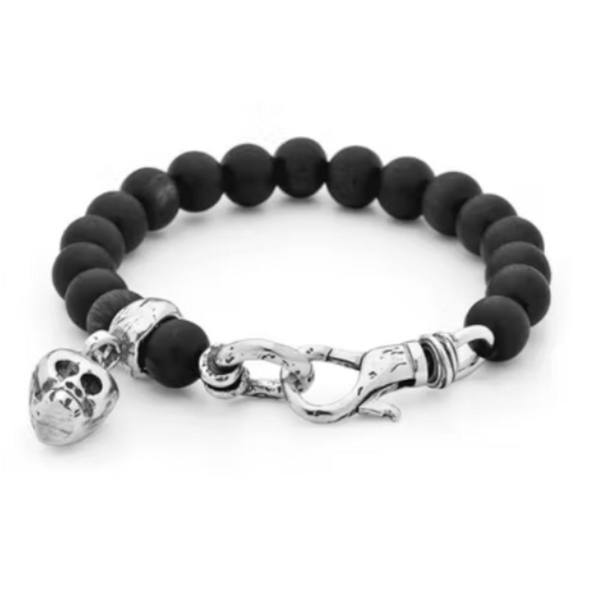 POLSERA PLATA BOLES NEGRES CALAVERA PENJANT - WE1 T/18