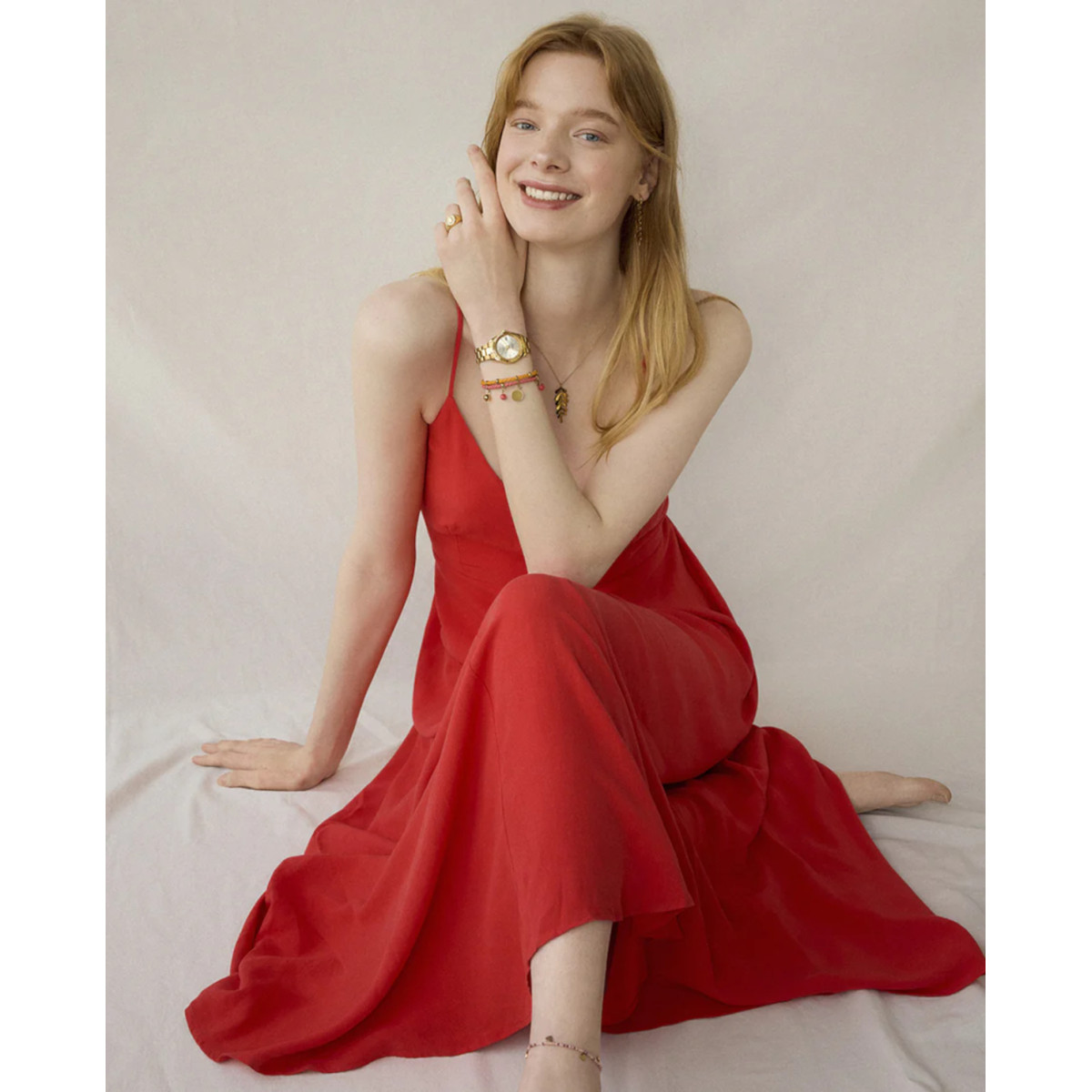 RELOJ ACERO IP DORADO BRAZALETE SRA VA - 42438-97