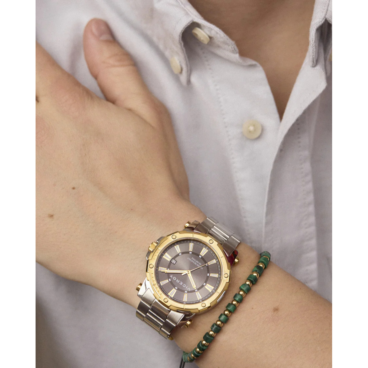 RELOJ ACERO IP DORADO BRAZALETE SR VA - 401313-17