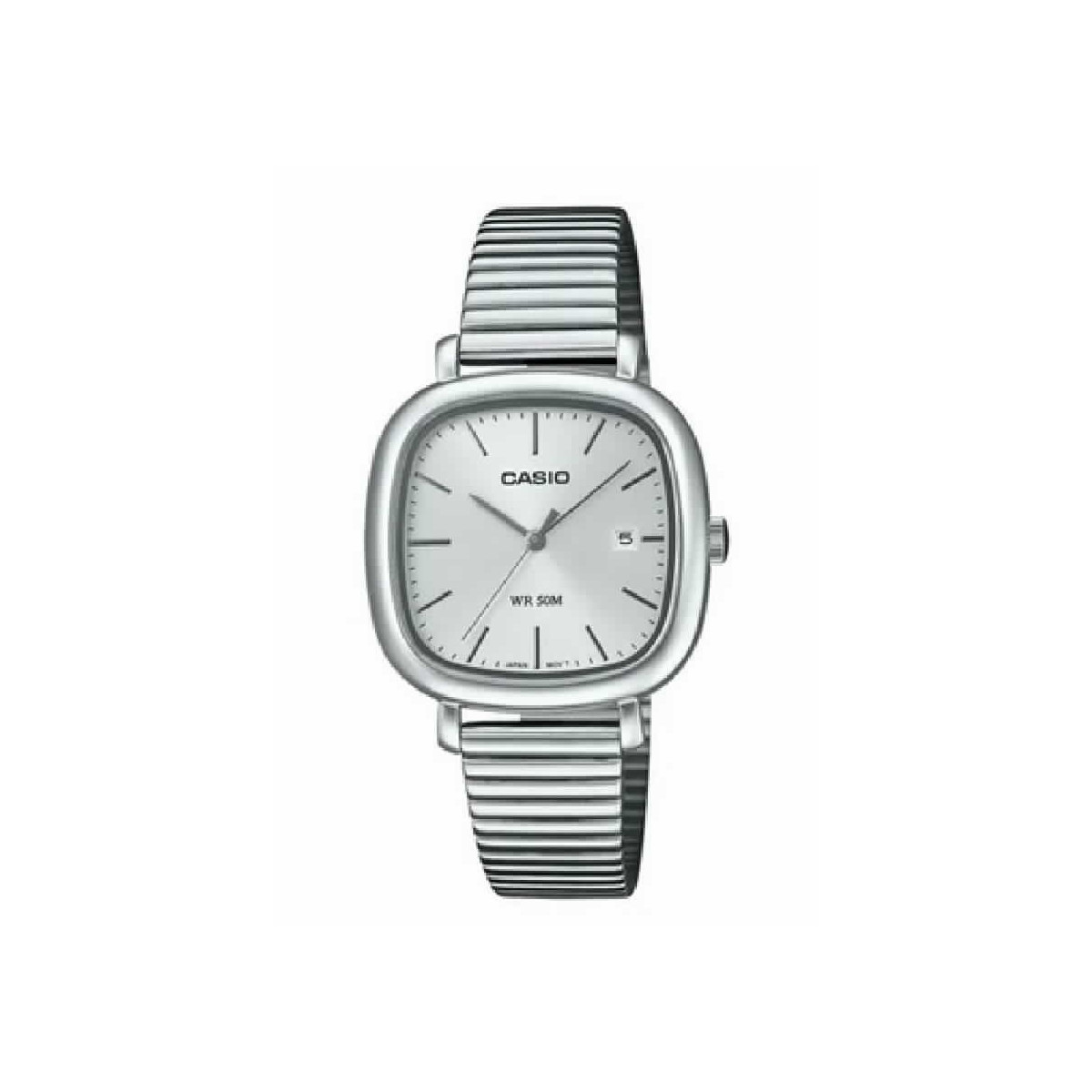 CASIO ANAL CORR METAL PLATA ESF BLC  - LTP-B166D-7AVE