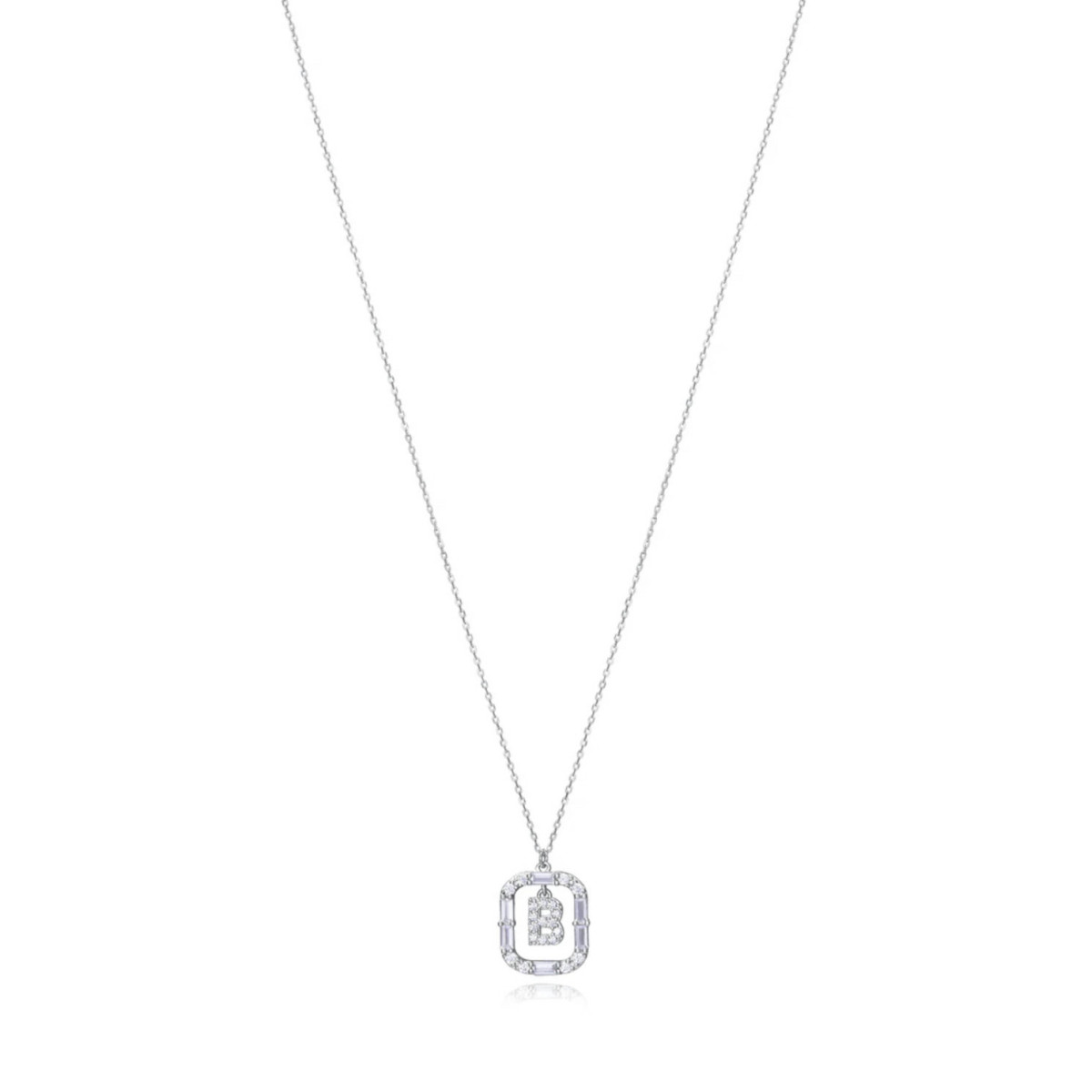 COLL PLATA DE LLEI BANY RODIO LLETRA B - 13181C000-30B