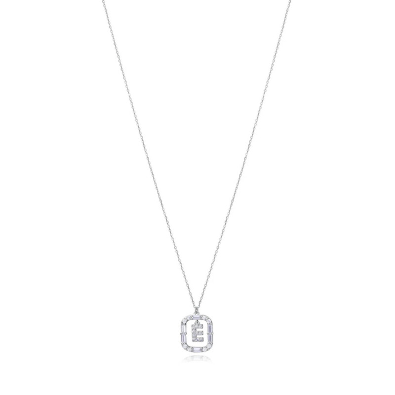 COLL PLATA DE LEY BAÑO RODIO LETRA E - 13181C000-30E