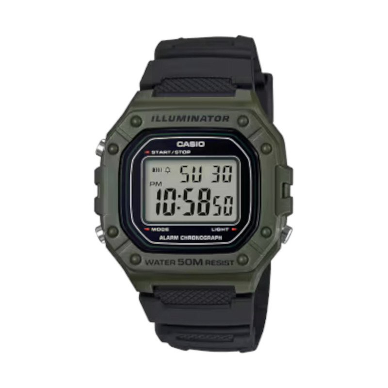 CASIO DIGITAL CAIX VERD  CORR NG - W-218-3AVEF