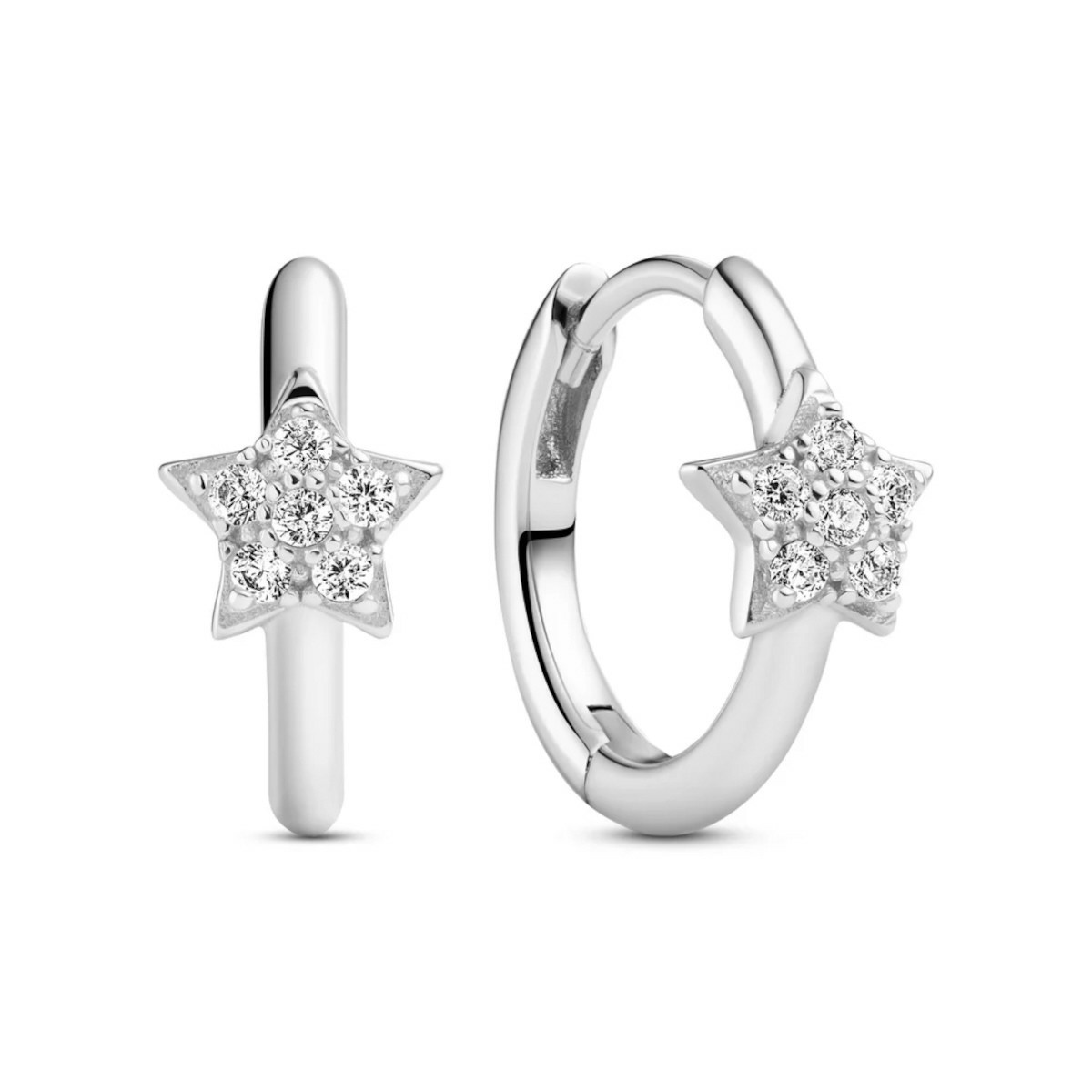 PEND AROS PLATA MOTIVO ESTRELLA  - 19340