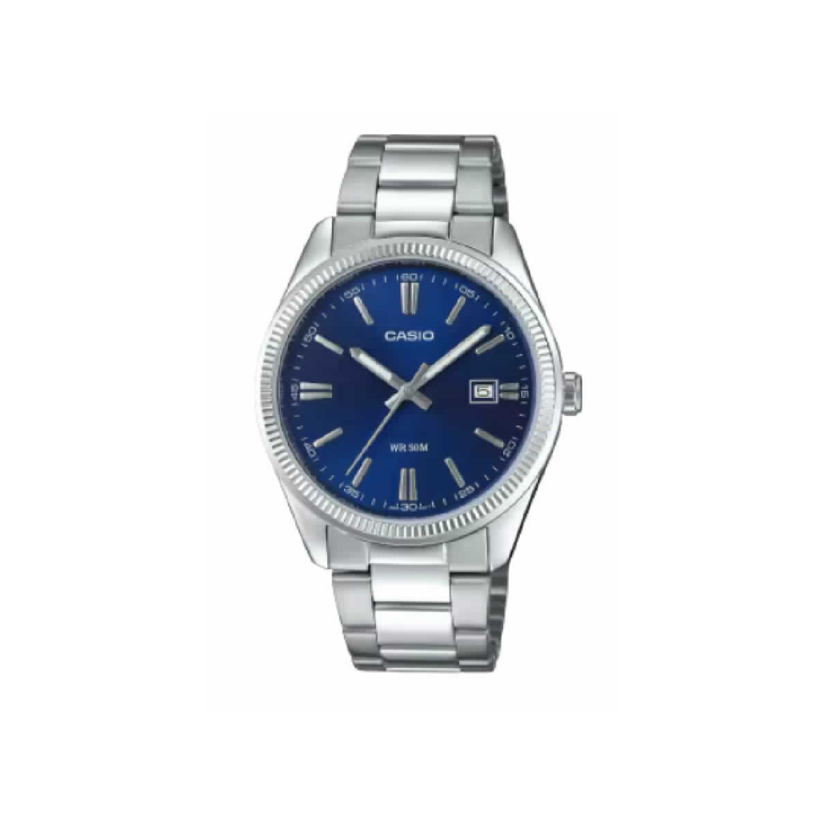 RELL CASIO ANALOG BZ PLATA ESFE BLAU  - MPT-1302PD-2AV