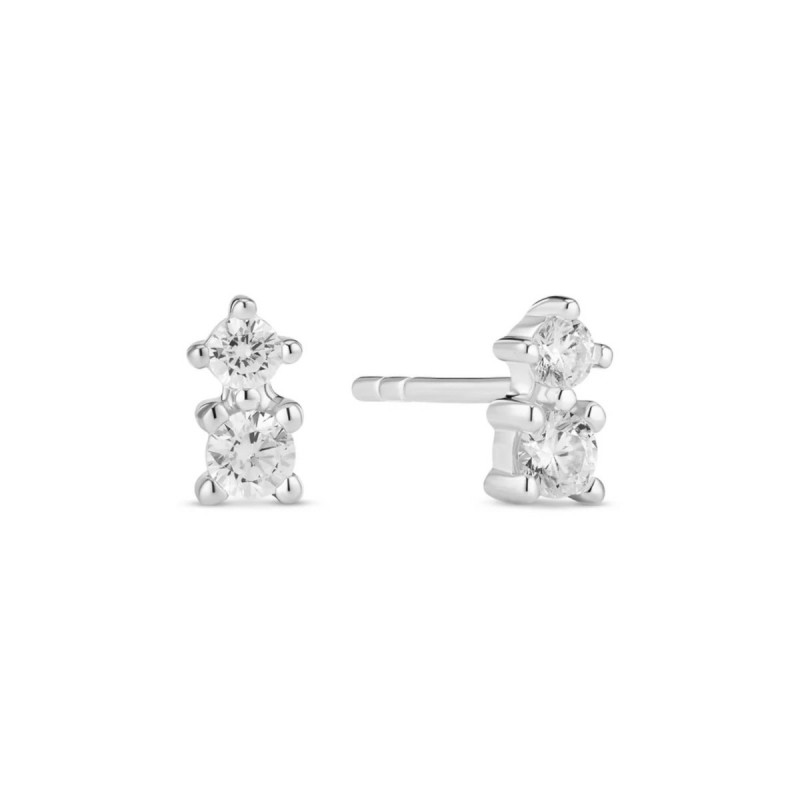 PENDIENTES PLATA CIRCO BLC DOBLE  - 18992