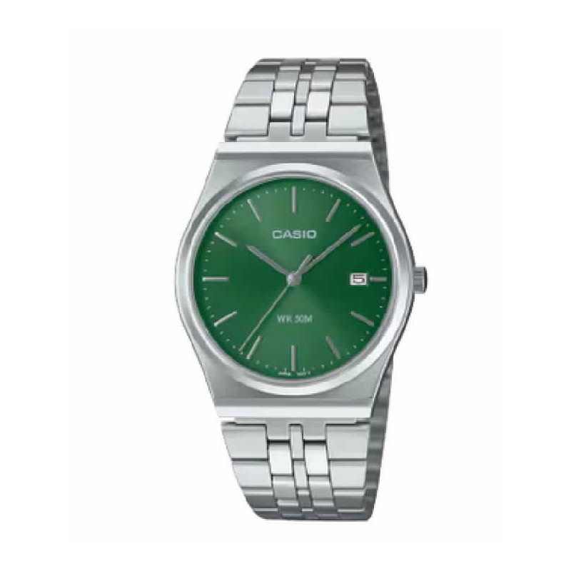 CASIO ANAL BRAZ PLATA ESF VERD - MTP-B145D-3AVE