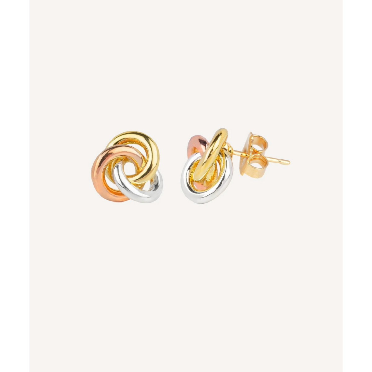 PENDIENTES TRICOLOR NUDO - G3339C