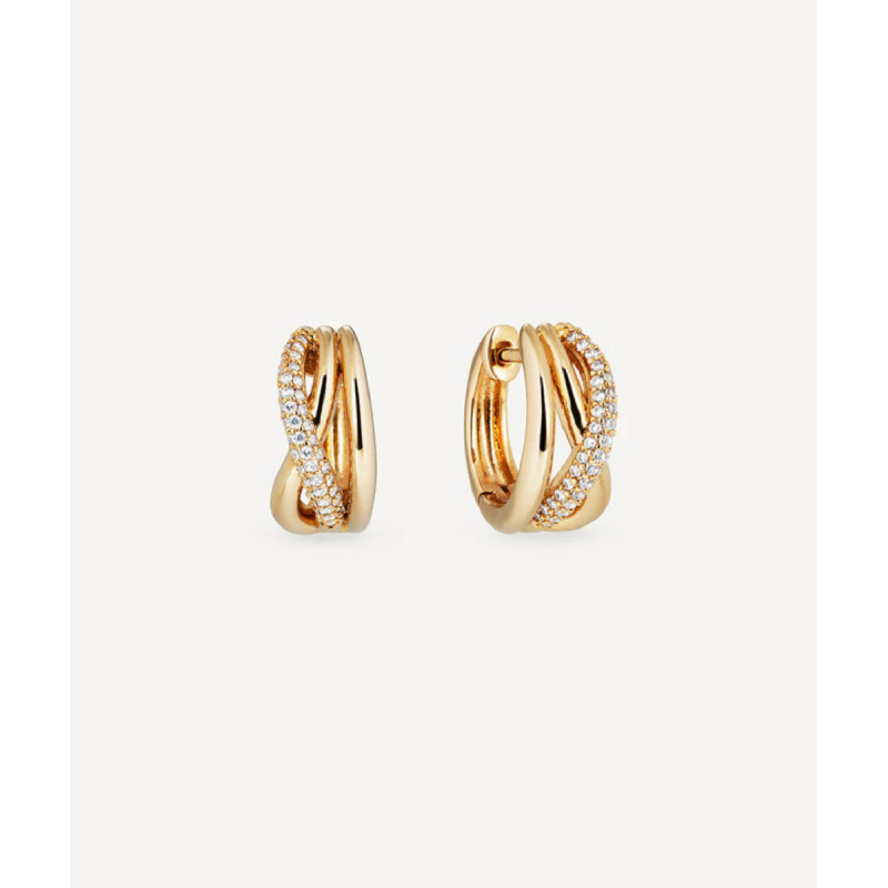 PENDIENTES ARO ENTRELAZADO DUNA CIRCONITA - G4018