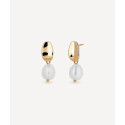 PENDIENTES BOTÓN OVAL CON PERLA - G4035 PENDIENTES BOTÓN OVAL CON PERLA - G4035