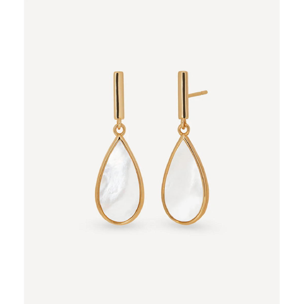 PENDIENTES SEMI LARGOS FUSÍON CON MADREPERLA BLANCA - G4143