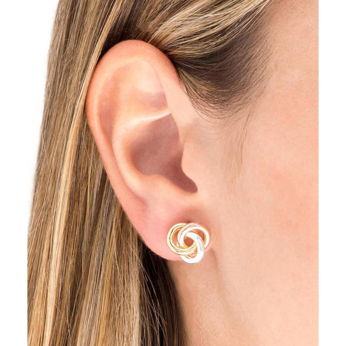PENDIENTES TRICOLOR NUDO - G3339C