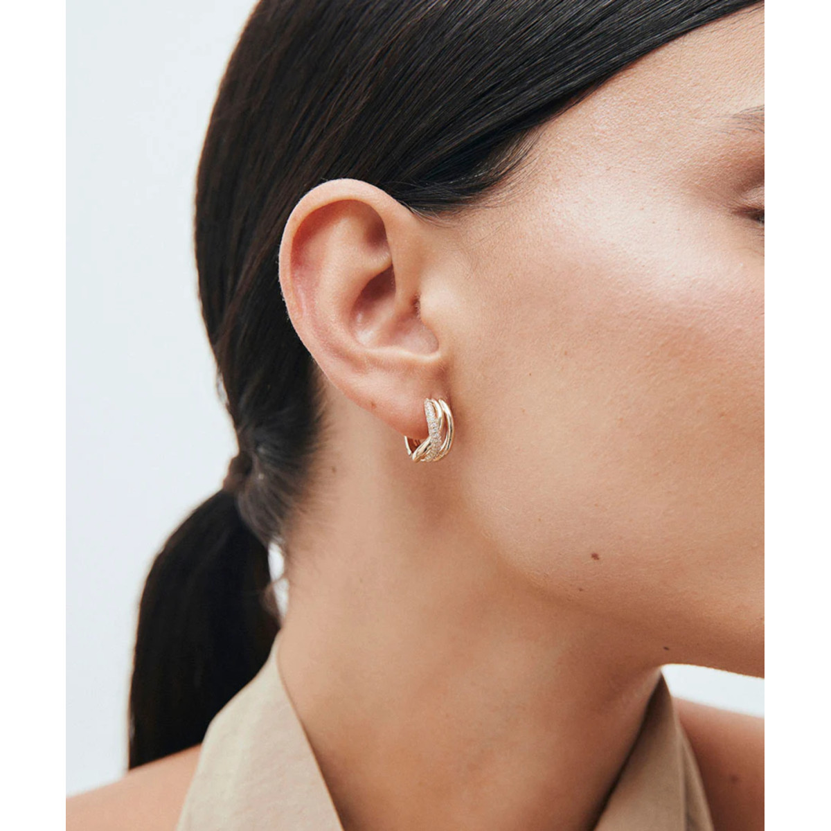 PENDIENTES ARO ENTRELAZADO DUNA CIRCONITA - G4018
