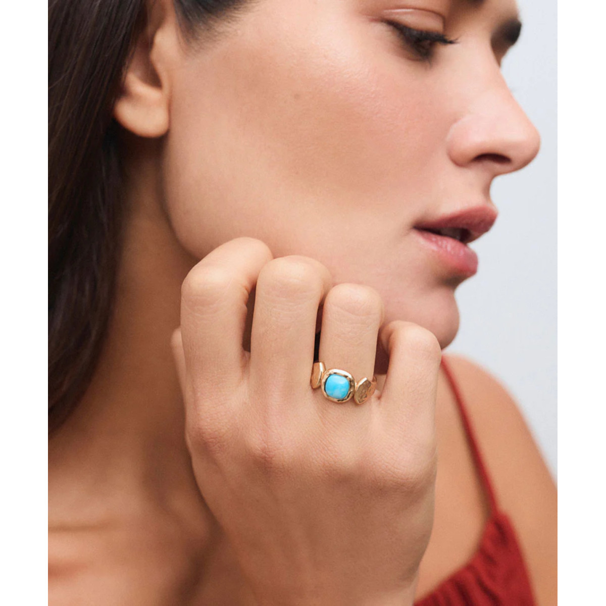 ANILLO TURQUESA CUARZO LARIMAR AZUL - X485181014
