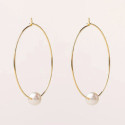 PENDIENTES ARO CHAPADO PERLA - AL0950