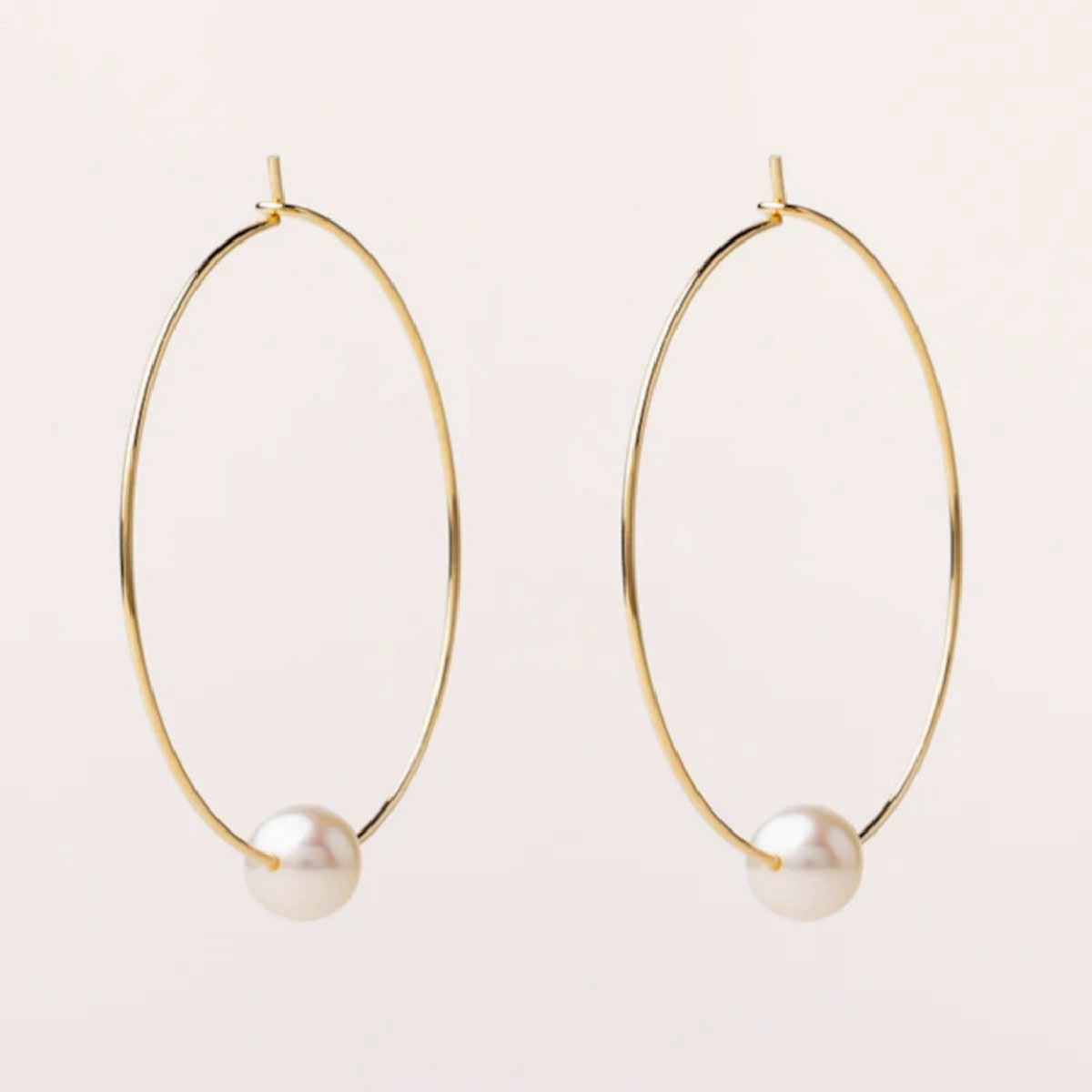 PENDIENTES ARO CHAPADO PERLA - AL0950