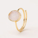 ANILLO CHAPADO ÁGATA BLC/ GRIS OVAL - AL5197 ANILLO CHAPADO ÁGATA BLC/ GRIS OVAL - AL5197