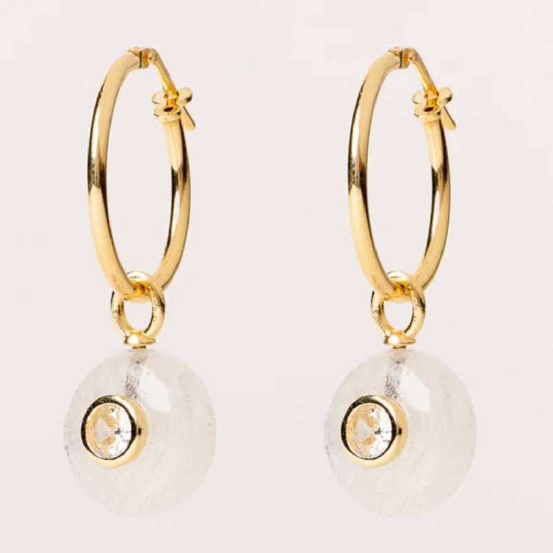 PENDIENTES CHAPADO CUARZO BLC CIRCONITA - AL5660