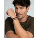 PULSERA ACERO Y PIEL TRENZADA NEGRA - 14299P01010 PULSERA ACERO Y PIEL TRENZADA NEGRA - 14299P01010