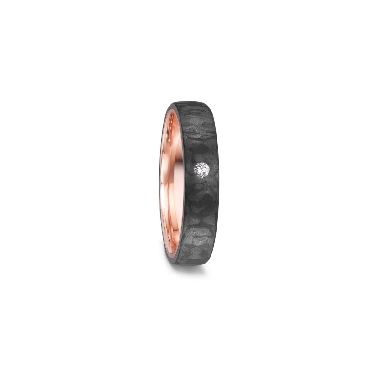 ANELL OR ROSA 14 kt I CARBONO DIAMANT