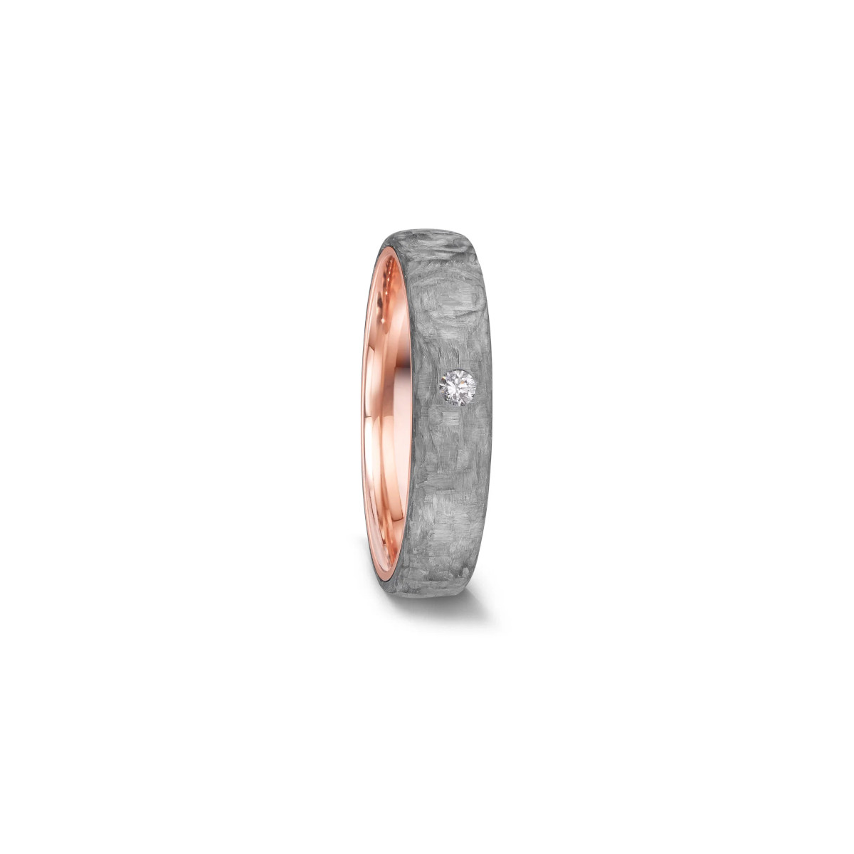 ANELL OR ROSA 14 kt I CARBONI DIAMANT