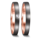 ANILLO ORO ROSA 14 kt Y TANTALIO DIAMANTE ANILLO ORO ROSA 14 kt Y TANTALIO DIAMANTE