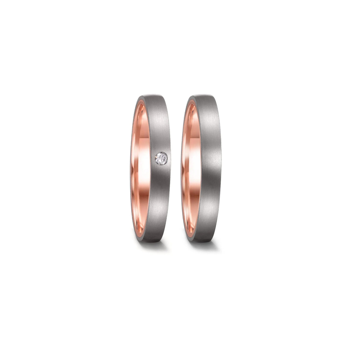 ANELL OR ROSA 14 kt I TITANI DIAMANT