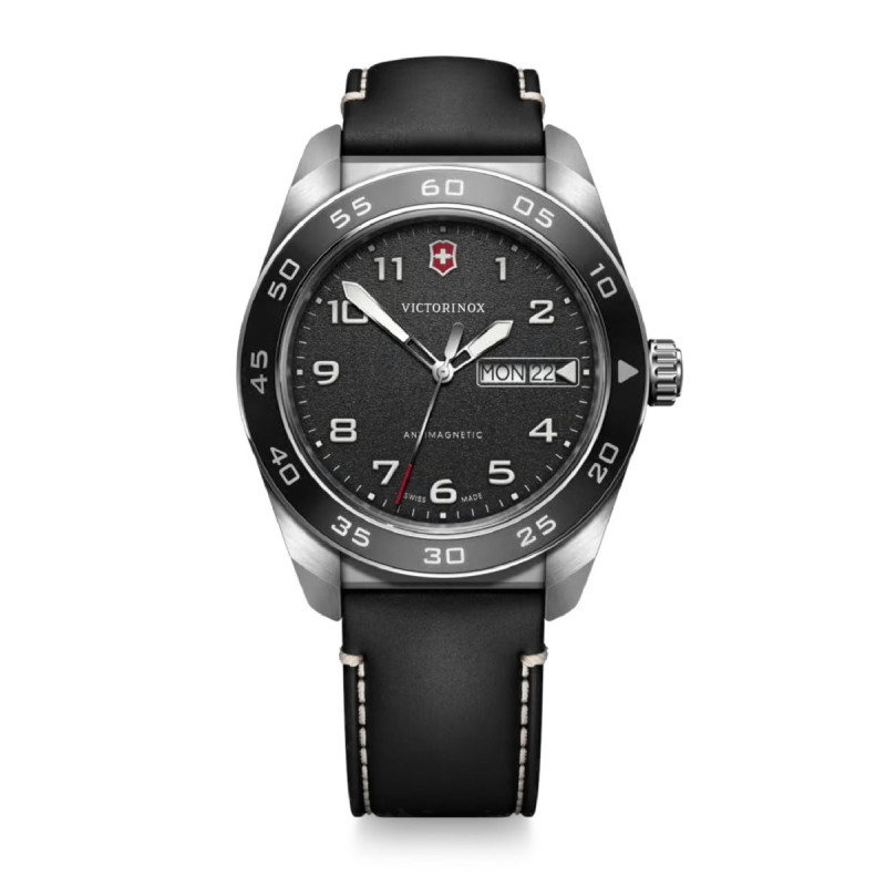 VICTORINOX SWISS ARMY SS BLACK DIAL, BLACK STRAP - V242041