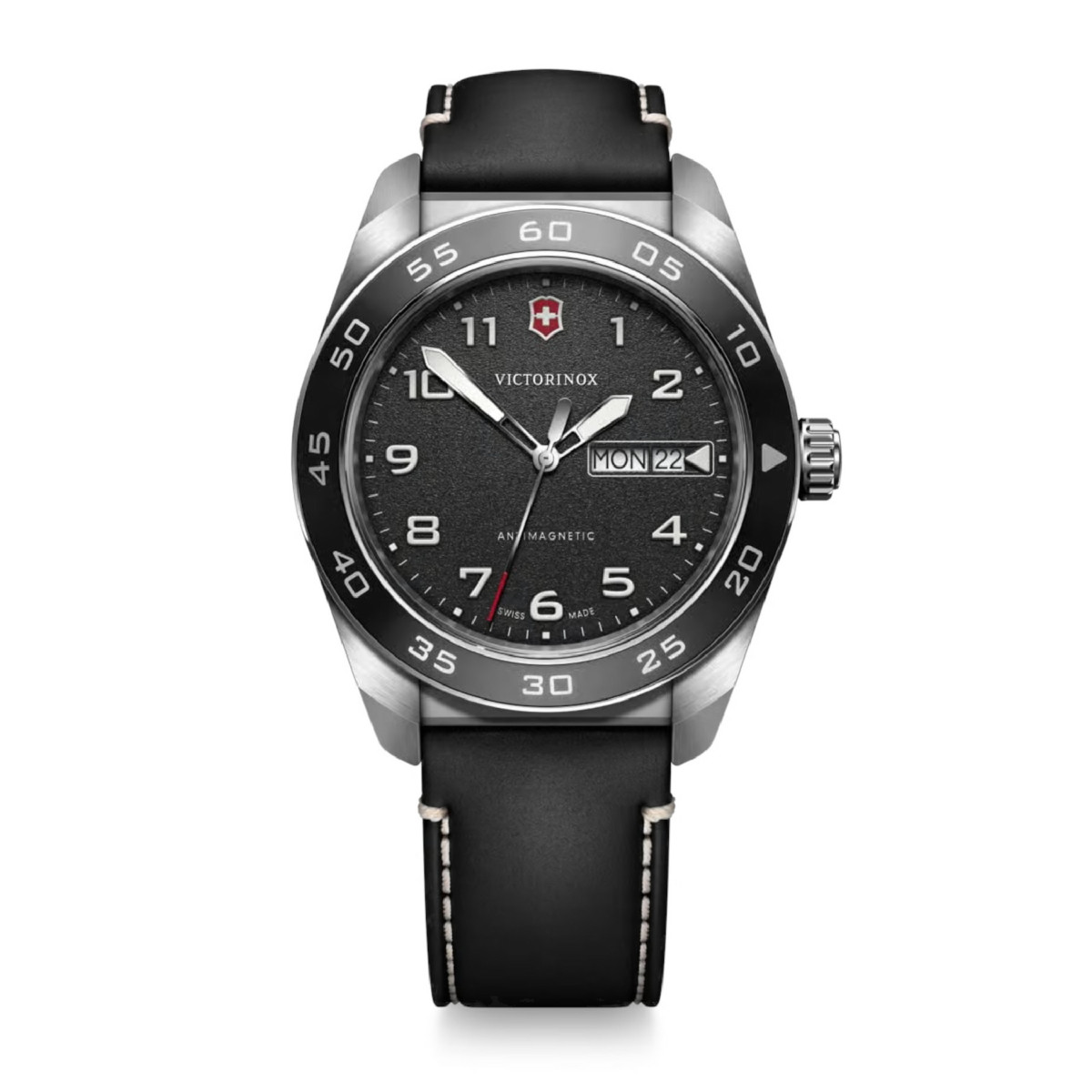 VICTORINOX SWISS ARMY SS BLACK DIAL, BLACK STRAP - V242041