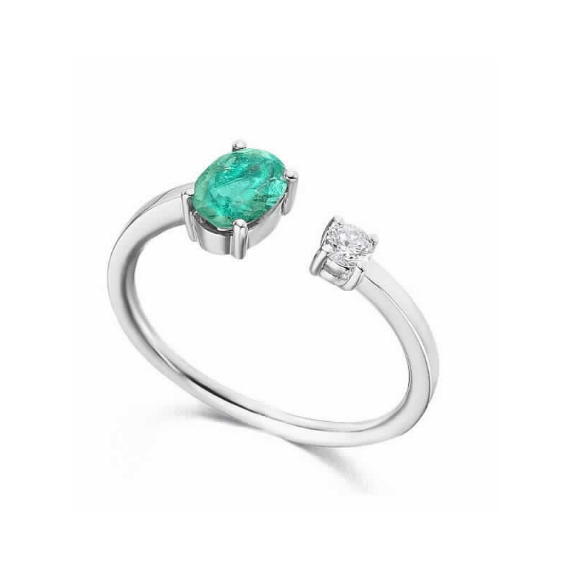 ANELL OR BLANC OBERT BRIT0.10ct AGUAMARI - 10371 PSIBAGM