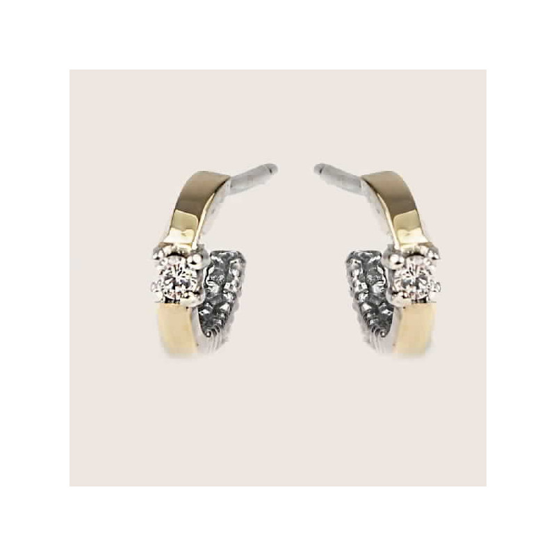 ARRAC CRIOLLA ORO PLATA PEDRA BLANCA  - 10884B