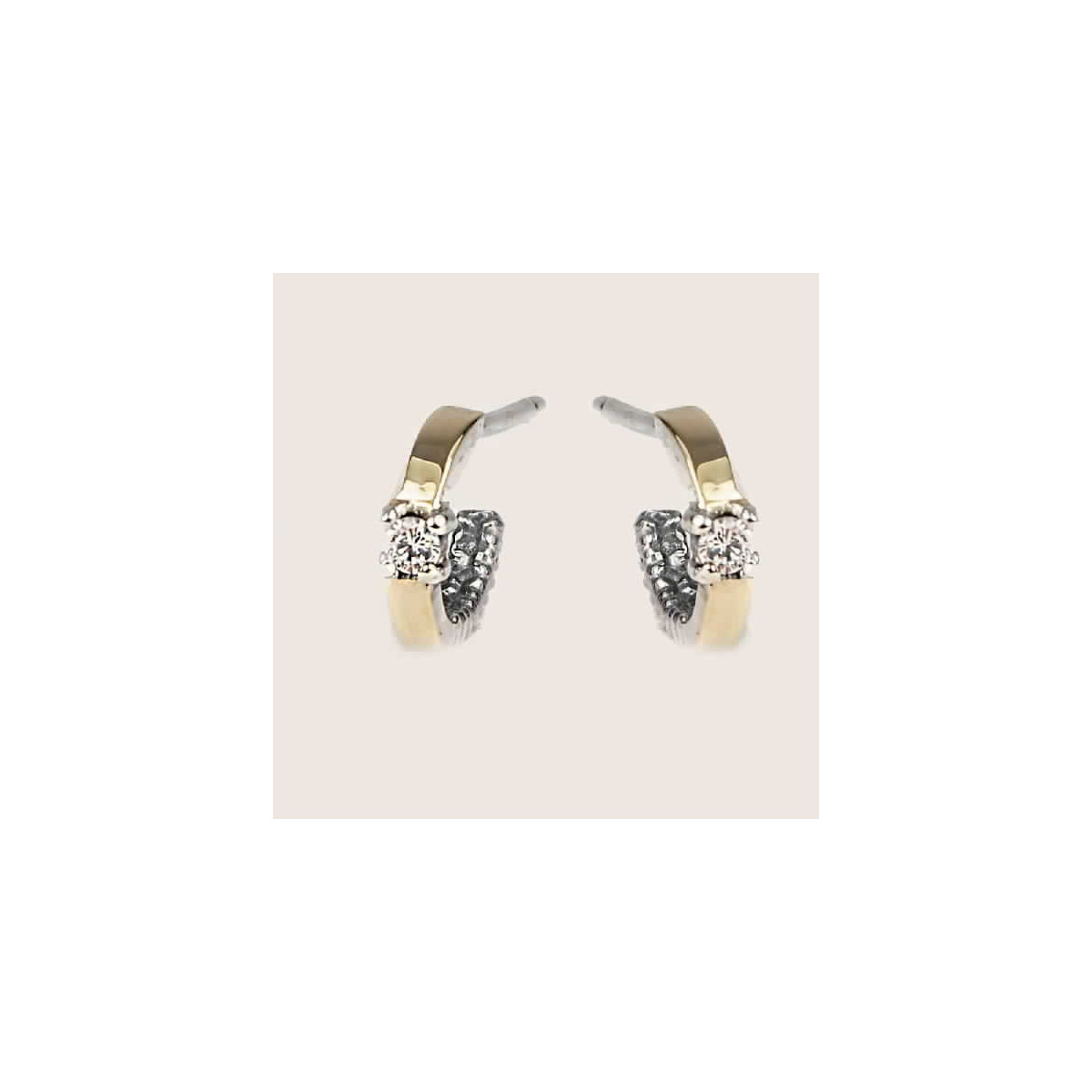 ARRAC CRIOLLA ORO PLATA PEDRA BLANCA  - 10884B